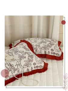 Red Pillowcases Cotton 100% Pure Cotton Dragon Year Korean Style New 2023 Version Double Sided Bedding Accessories