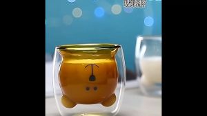 Chang แก้วกาแฟ  2 ชั้น ทรงหัวน้องหมี  250 ml น่ารัก Glasses