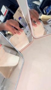 FCH- CERMIN LIPAT PERSEGI PORTABLE / STANDING BEAUTY MIRROR KACA DUDUK UNTUK RIAS MAKEUP WAJAH / FOLDABLE