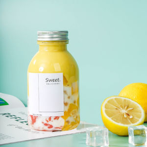 Transparent PET Plastic Mini Bottle Cup 250ml for Fruit Tea And Milk Tea Dessert Popular Fat Bottle Shape Tableware from China