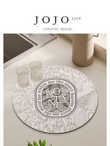 JOJOS L. PD.TaKe Absorbent Coaster Soft Diatom Mud Cup Mat Dish Draining Pad European Style Home Use Tablecloth Accessories