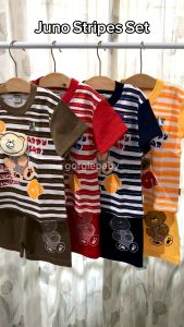 BEST SELLER JUNO STRIPES SET KUNING TOMPEGE Pakaian Setelan Anak Laki Laki/ Stelan Anak Terbaru/ Stelan Baju Anak /Baju Anak Laki Laki Terlaris /Setelan Kaos Anak / Stelan Kaos Beruang /Pakaian Anak/ Pakaian Anak Terbaru/ Baju Anak Murah GORGIEBABY