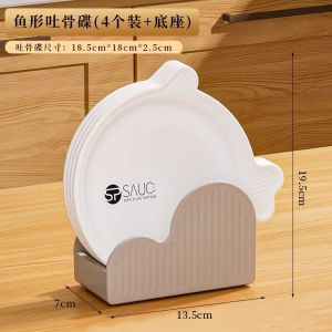 Luxurious Home Use Bone Disc Plate Food Grade Fruit Snack Dish Light Luxury Dining Table Trash Plate Simple Style Fish Shape PP Material