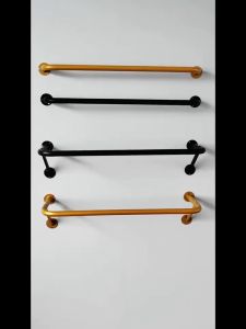 【24h Ship】60-150CM Gold Clothes Rack On The Shelf Wall Clothing Store Display Rack Sampayan Drying Racks