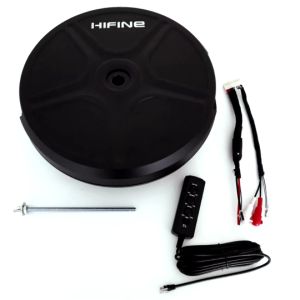 Butterfly Ecommerce Hifine ซับวูฟเฟอร์ ซับบ็อกซ์ (bass box) ซับหลุมยางอะไหล่ ขนาด10นิ้ว สูง120MM ของแท้100% มีแอมป์ขยายในตัว Spare Wheel Subwoofer