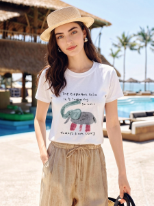 Basic House | Cartoon Youthful Womens T-Shirt Short Sleeves