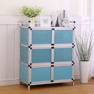 Modern Minimalist Multi-Functional Storage Cabinet Aluminum Alloy Frame with Glass Finish for Home Kitchen Cabinet Guida