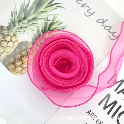 1 CUỘN RUY BĂNG VOAN TRƠN VIỀN SÓNG BẢN 4CM DÀI 10YARD