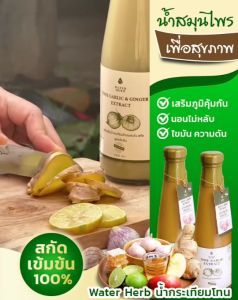 WATER HERB น้ำกระเทียมโทน สกัดเข้มข้น กระเทียมโทน ขิง มะนาว น้ำผึ้ง แอปเปิ้ลไซเดอร์ ( ชุด 4 ขวด 1000 ) ขนาดบรรจุ 1 ขวด 300 ml.