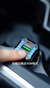 MeeGoo 48W Metal Car Charger 2Port Fast Charging With Colorful LED Light For QC3.0 PD FCP AFC SCP Quick Charge Adapter