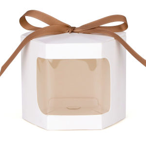 5/10pcs Individual Gift Packaging Boxes with Window Cupcake Containers Kraft Paper Cookie Boxes for Easter
