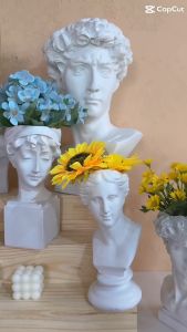 46CM รูปปั้นเดวิด David Head หัวเดวิดขนาดใหญ่ ตั้งโชว์ตกแต่งสวนตกแต่งบ้าน สไตล์กรีกโรมันกรีกโบราณเสาโรมันNordic นอร์ดิก