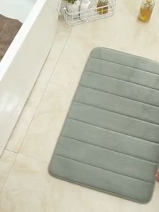 Bathroom Non Slip Mat Shower Solid Color Coral Velvet Bath Absorbent Mat Fast Drying Bath Mat Floor Carpe