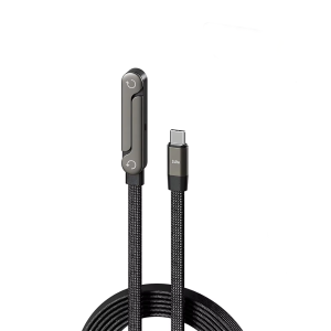 High Power Braided Type-C Cable with Foldable Stand All-in-one Fast Charging Wire for iPhone iPad Xiaomi Honor Gaming Devices