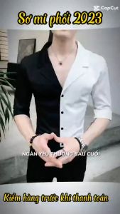 Áo sơ mi nam Áo sơ mi Tay lỡ phối 2 màu tạo điểm nhấn nổi bật cho chiếc áo.Chất liệu Lụa phi bóng mát mẻ mã H11
