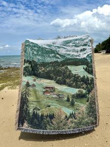 Nordic Style Dolomites Landscape Tapestry Decorative Blanket Sofa Home Cover Cloth Camping Mat Cloth Valance Hanging Scroll