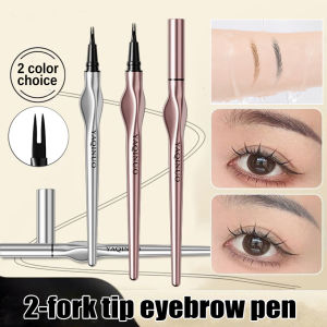 ปากกาเขียนดินสอเขียนคิ้ว2ง่ามจับง่ายคงทนสักคิ้วกันน้ำน้ำยาเขียนคิ้วแต่งหน้าปากกาเขียนคิ้วแบบเรียบ