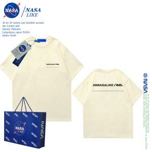 NASA American Retro Pure Cotton Short Sleeve T-Shirt Womens Loose Couple Clothes Spring Summer Top New 2025 Fashion Brand