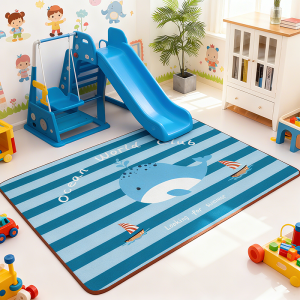 Childrens Graphene Heating Floor Mat Living Room Electric Heating Carpet PVC Fabric Heat Retention Warm Soft for Kids Home Use