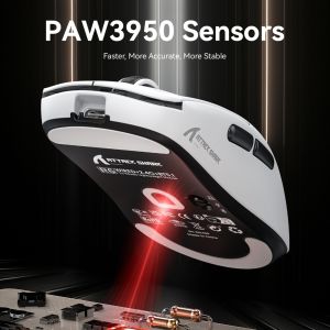 ATTACK SHARK | ​Attack Shark R6 Gaming Mouse 38g Ultra-Light PAW3950 8K Return Rate Wireless Nordic 52840 24000DPI Tri-Mode​