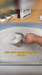 Stainless Steel Cat Litter Scoop Non Stick Cat Poop Shovel Pet Cat Litter Shovel Ergonomic Non-Slip Handle Essential for TK Multi-Cat Families