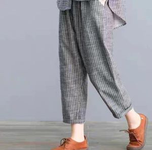 New Retro Elegant Loose-Fit Two-Piece Set Slimming Striped