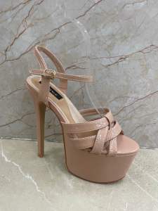 Elegant Pageant Platform Heels 6.8 inches nude and apricot color 35-40 available size