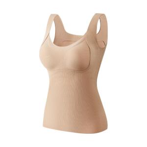 Miiow | Cat Woman Thickened Fleece Lined One-Piece Womens Underwear Strap Vest With Chest Pad Seamless Base Layer Autumn Winter New 2025