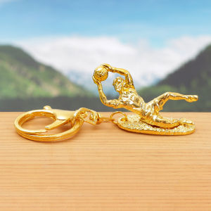 Zinc Alloy Mini Football Trophy Keychain Removable Soccer Fan Gift Player Collectible Home Desk Decor Sport