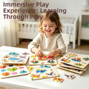 Montessori Cognitive Matching Puzzle Block for Infants 0 Year