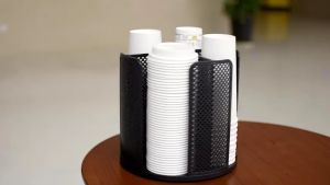Rotasi Gratis 360 Derajat/Rak Paper Cup/Organizer Paper Cangkir/ Tempat Rak Gelas Kertas/Rak Penyimpanan Multifunksional/Tempat Gelas Aesthetic/Tempat Gelas/Tempat Cup Gelas/Rak Cup Gelas Plastik