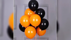 Halloween Theme 100Pcs Orange & Black Latex Balloon Garland Set for Festival Decoration Party Supplies