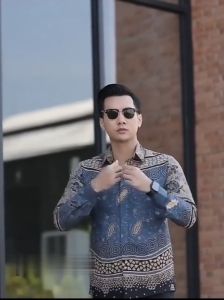 Batik Pria Lengan Panjang Motif Terbaru Warna Denim Reguler