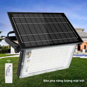 Đèn Pha LED Năng Lượng Mặt Trời Di Động 100W 200W Ngoài Trời Chống Nước IP65 Dùng Cho Đi Bộ Đường Dài Cắm Trại Sân Vườn Hiên Nhà Gara Sân Sau