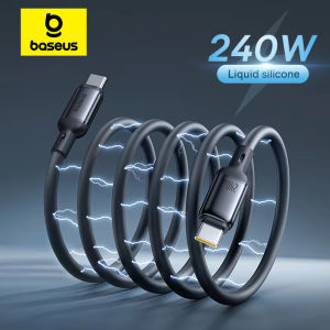 Baseus Picogo 240W USB C สาย Mag-Netic ชนิดชาร์จเร็วสายเคเบิลสำหรับ Macbook ของเหลวสายซิลิโคนสำหรับ Samsung iPhone17 16 15