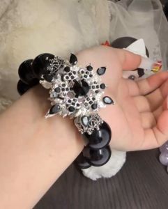 金曜石手工雪花转转水晶 20mm Silver Obsidian Handmade Snowflake Turn Crystal 20mm