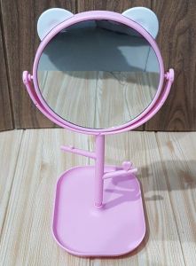 CKM6100 Kaca Make Up Bulat / Cermin Motif Telinga Panda / Standing Mirror