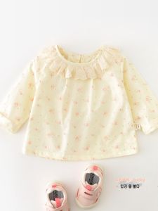 Áo Sơ Mi Dài Tay in Hoa Mùa Xuân Cho Bé Gái Tagkita Áo Sơ Mi Cổ Tròn Cài Nút Cotton Phong Cách Thường Ngày Cho Bé Gái Mùa Xuân 2025