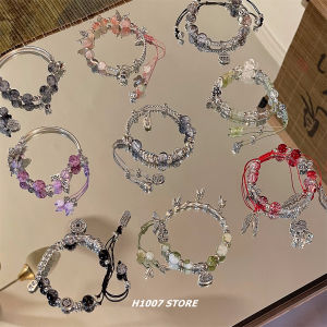Handmade Glass String Beads Bracelet for Women National Style Unique Couple Design Chinese Fashion Jewelry Accessories