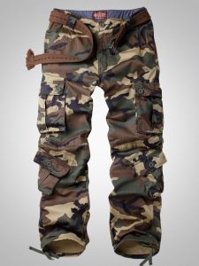 YUANZOU | Quần Tây Đựng Nhiều Túi Form Rộng Họa Tiết Camo Mỹ