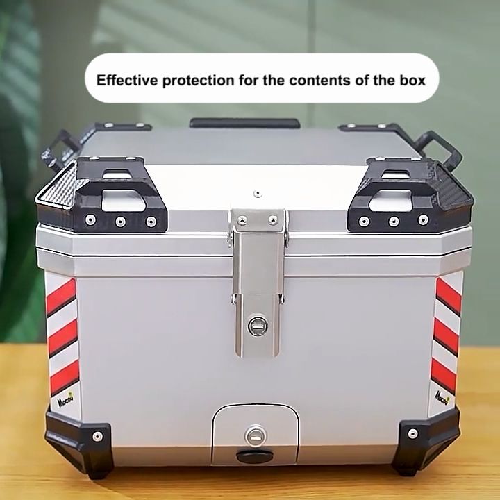 【New】45L Box Motorcycle Top Box Aluminium Motorcycle Kotak Motosikal ...