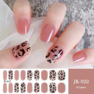 Leopard Print Semi-Cured Nail Wraps Solid Color Adhesive Waterproof Long Lasting Gel Nail Stickers Set for UV Lamp Need Manicure