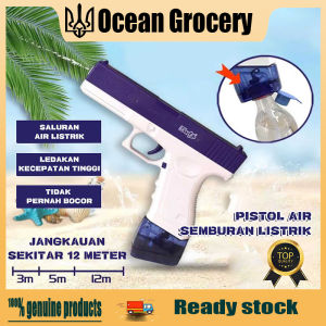 Mainan pistol air elektrik berteknologi hitam dengan pistol air bertekanan tinggi bertenaga anak-anak