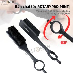 Bàn Chải Mini Chuyên Nghiệp Dành Cho Thợ Cắt Tóc Dụng Cụ Vệ Sinh Tóc Quét Cổ Di Động Với Lông Xoay Màu Xám Chất Liệu ABS + Lông Nylon Phụ Kiện Tạo Kiểu Râu