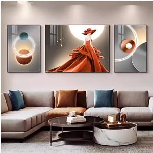 Sofa Backdrop Minimalist Ceramic Mural Trio