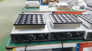 Double headed 25+25 holes Electric Waffle Maker Nonstick Pancake Machine 50pcs Poffertje Mini Dutch Pancake Baking Pan