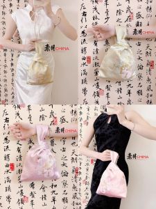 กระเป๋าถือผู้หญิงปักลายผีเสื้อสไตล์จีนใหม่ กระเป๋าสะพายข้างแบบสวมแขน กระเป๋าสะพายไหล่แบบลำลอง กระเป๋าถือผ้าฝ้ายลายดอกไม้