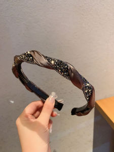 K-style New Arrival Headband Female Retro Twist Braid Headband High Skull Top Face Wash Hair Fixer Wide Brim Fancy Satin Hair Accessories