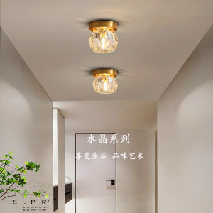 Modern Luxury Crystal Hallway Ceiling Light Entrance Porch Bathroom Suction Mount Simple Entry Lighting Fixtures Iron Body LED Light