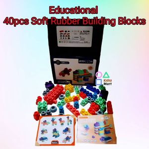 Educational 40pcs Soft Rubber Building Blocks 教育 40 片软橡胶积木 Blok Bangunan Getah Lembut 40pcs Pendidikan